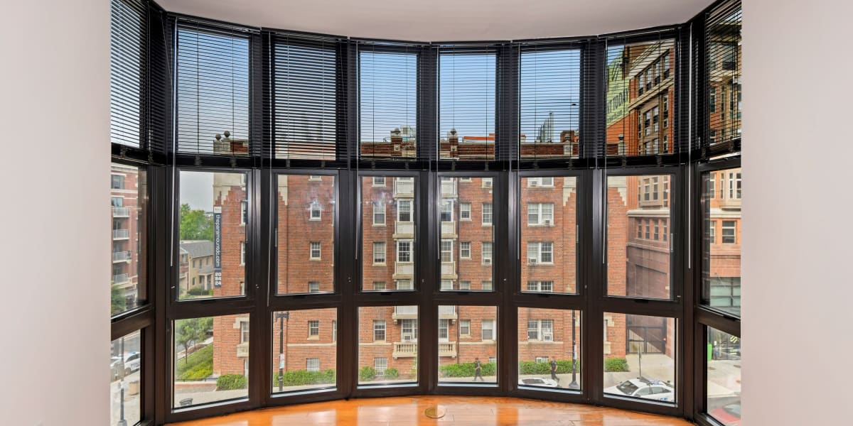 Incredible views from the huge living room window at Griffin Apartments in Washington, District of Columbia