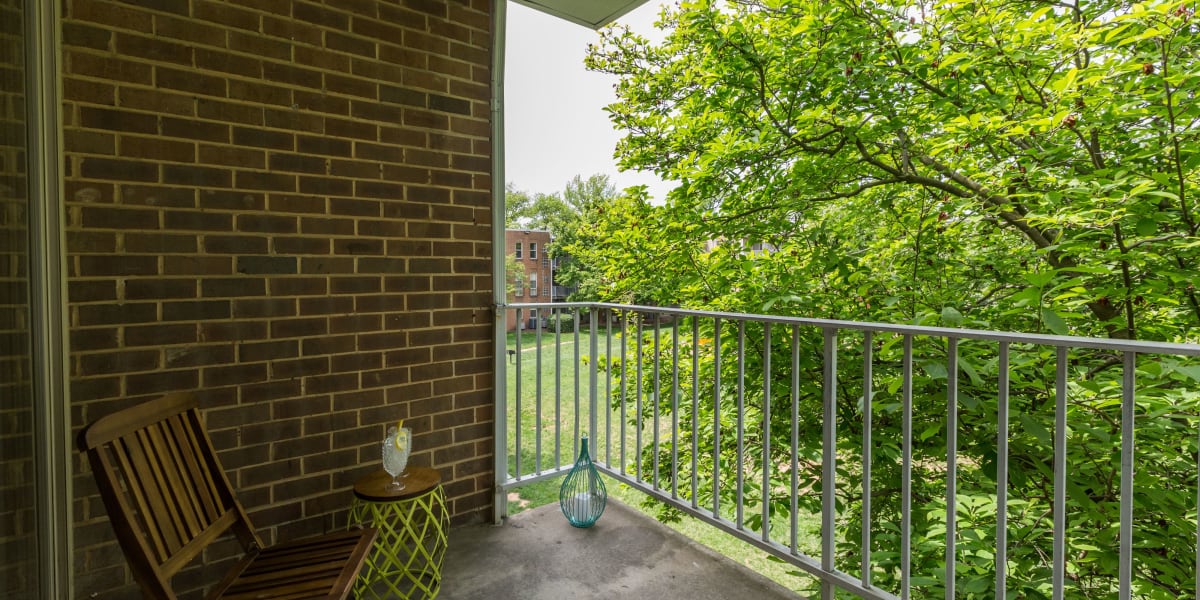 Cute private balcony with a nice view or some greenery at Mayfair House in Falls Church, Virginia