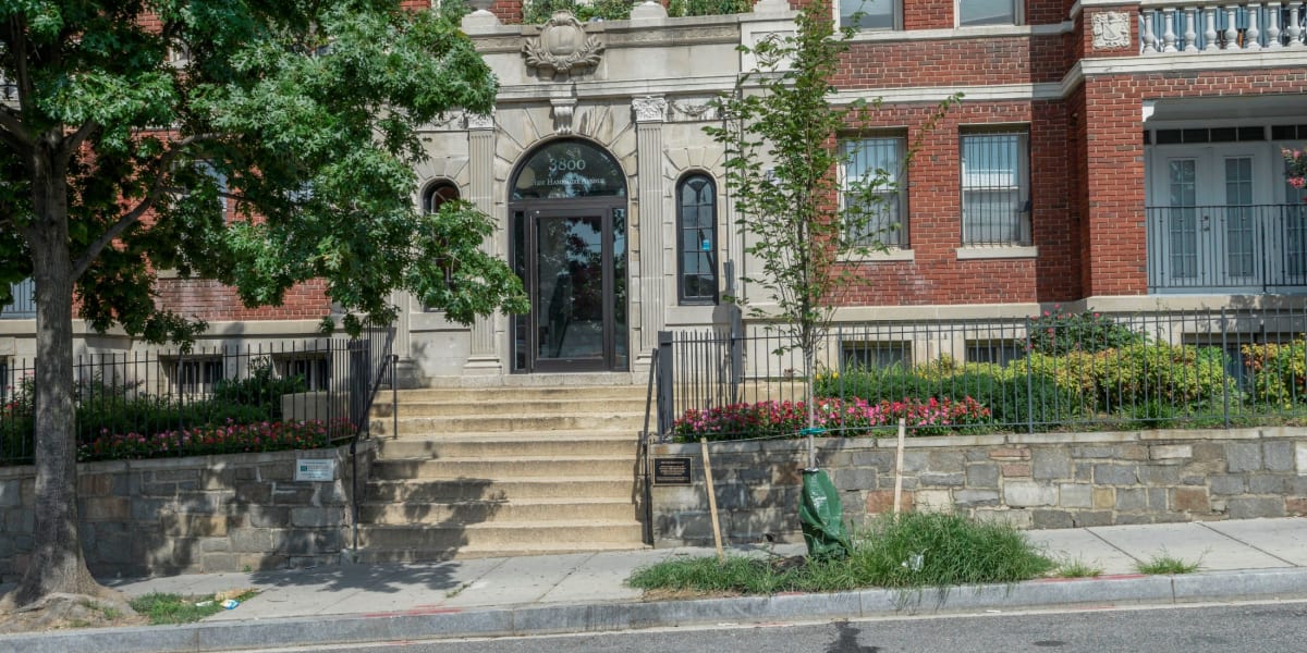 Street view of the entrance at New Quin in Washington, District of Columbia