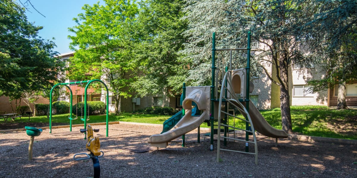 Community park and playground for children at Wheaton House in Wheaton, Maryland