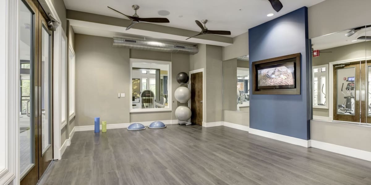 Workout equipment in fitness center at Echelon at Odenton in Odenton, Maryland