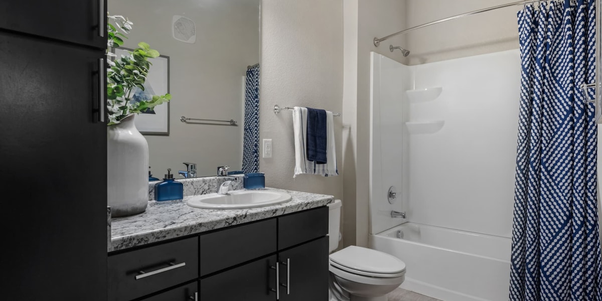 Modern bathroom at The Towne at Northgate Apartments in Colorado Springs, Colorado