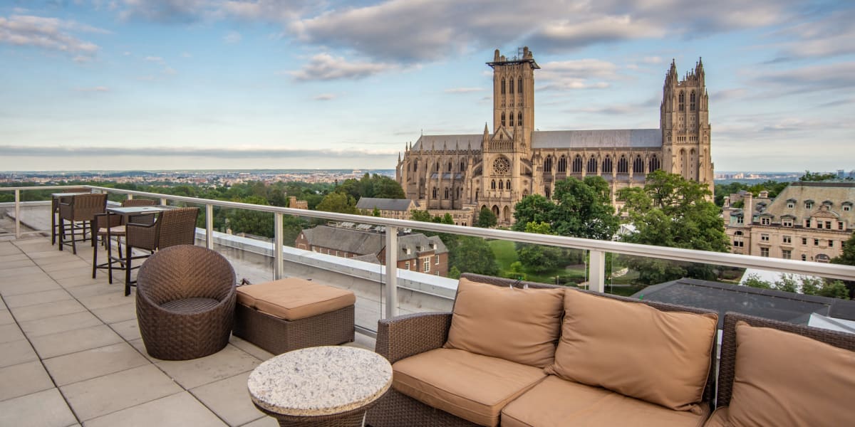 Rooftop gathering area with an amazing view at Adams View in Washington, District of Columbia