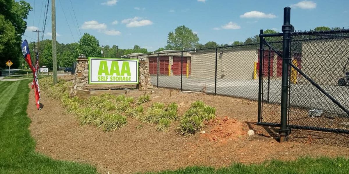 fully fenced at AAA Self Storage at Battleground Rd in Greensboro, North Carolina