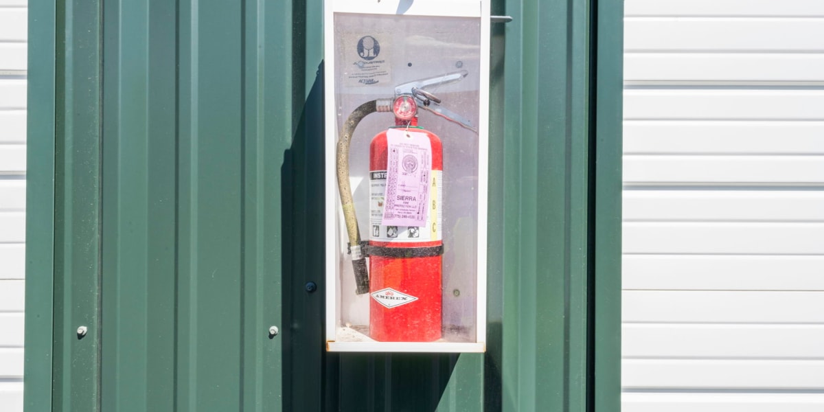 fire extinguisher at Comstock Boat and RV Storage in Mound House, Nevada