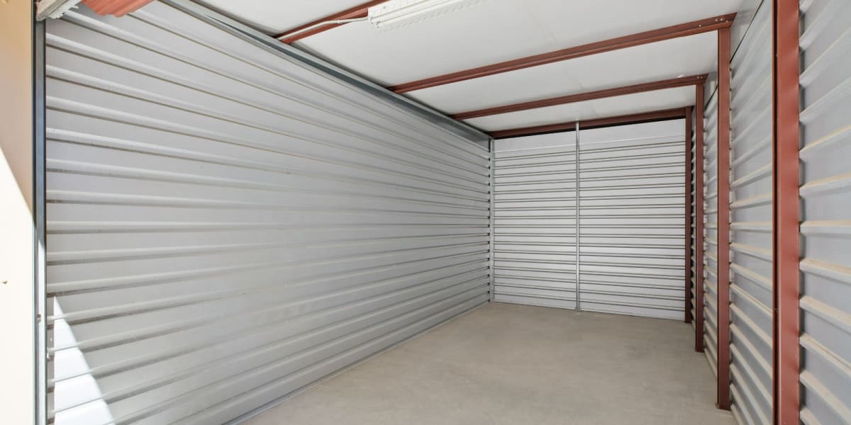 Inside the metal Storage units at Storage Etc Westminster in Westminster, Colorado