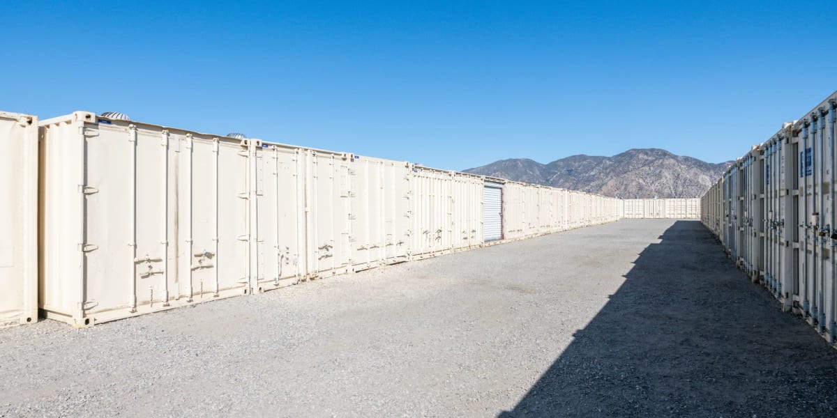 Outdoor storage at Storage Etc Sylmar in Sylmar, California