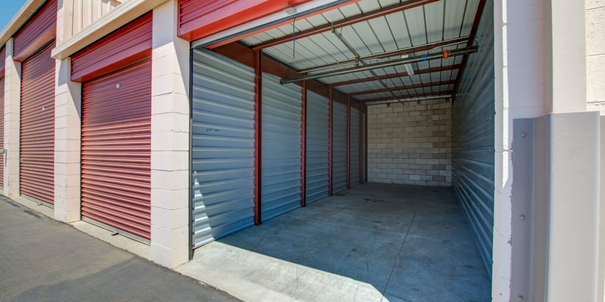 Interior of outside storage unit at Storage Etc at Crossroads in Santa Maria, California