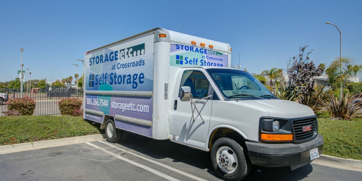 Rental trucks at Storage Etc at Crossroads in Santa Maria, California