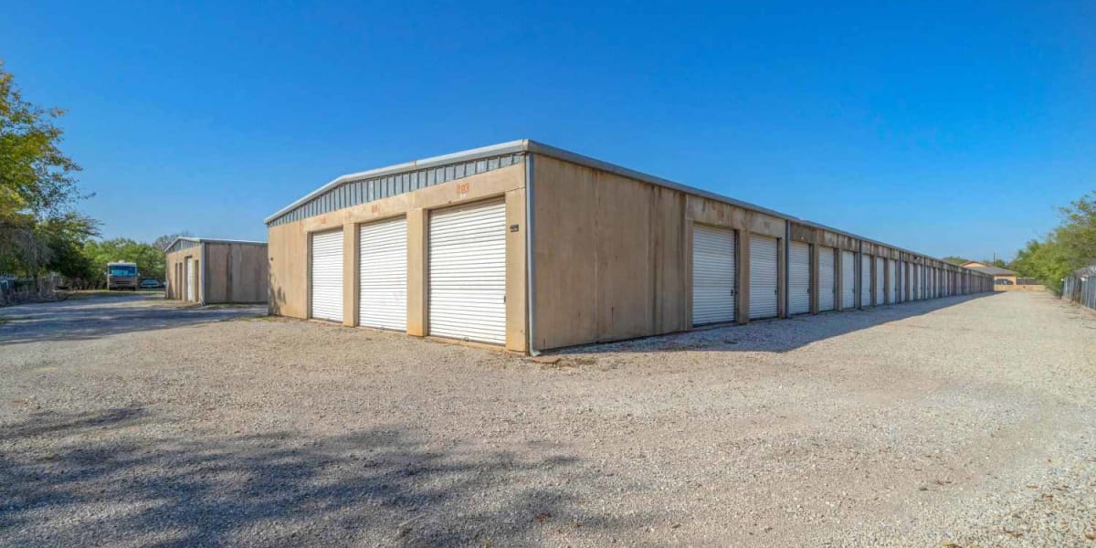 Drive-up storage units at StoreLine Self Storage in Wichita Falls, Texas