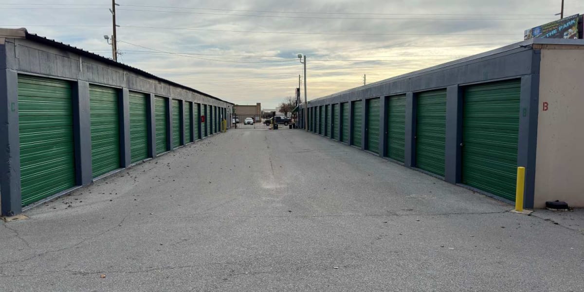 Outdoor storage units with easy, drive-up access at StoreLine Self Storage in Lawton, Oklahoma