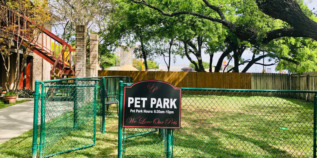 Pet park at Stratton Park in San Antonio, Texas