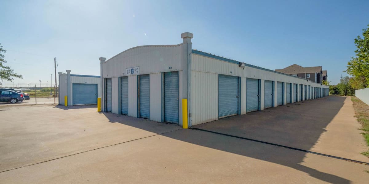 Ground-level storage units at StoreLine Self Storage in Wichita Falls, Texas