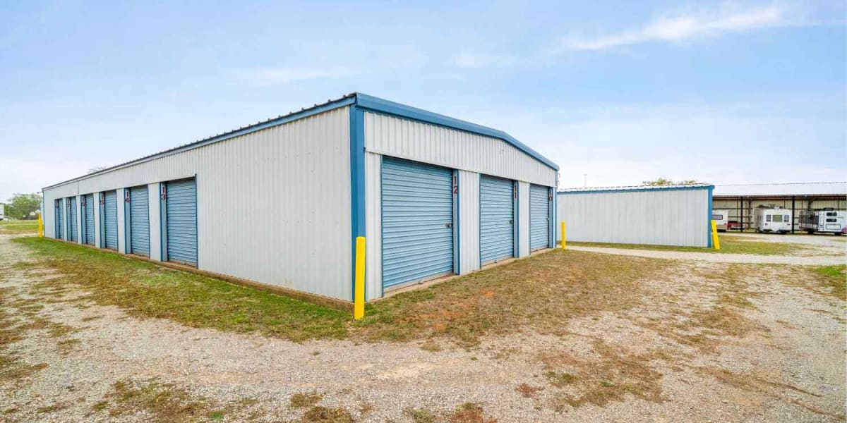 Drive-up outdoor storage units at StoreLine Self Storage in Wichita Falls, Texas