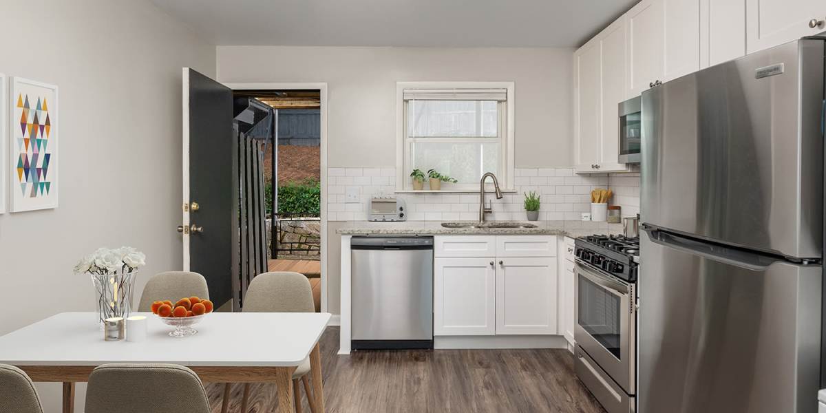 Spacious and well lit kitchen area at Braden Fellman Group in Atlanta, Georgia