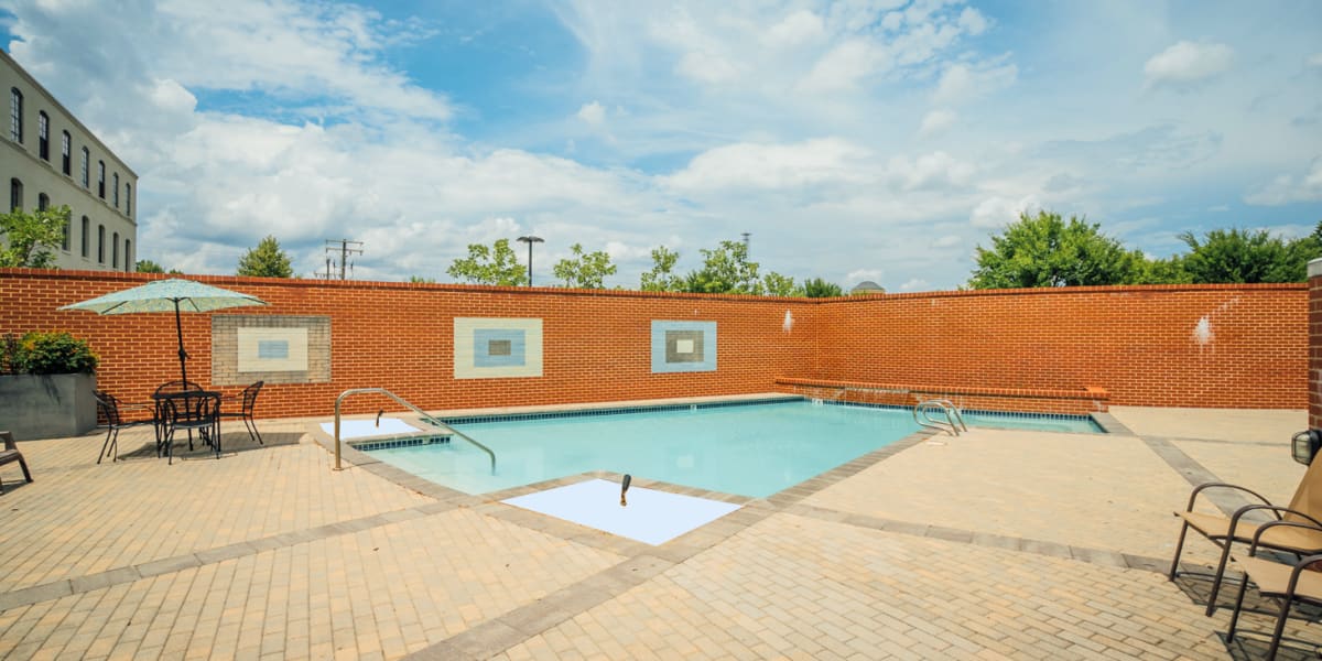 Swimming pool at Perry Street Lofts in Petersburg, Virginia