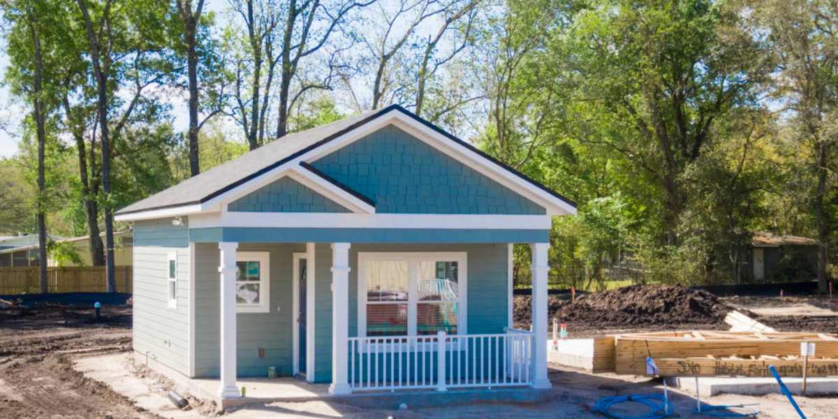  Exterior view of the building surrounded by trees at Tiny Houses on Navaho in Jacksonville, Florida