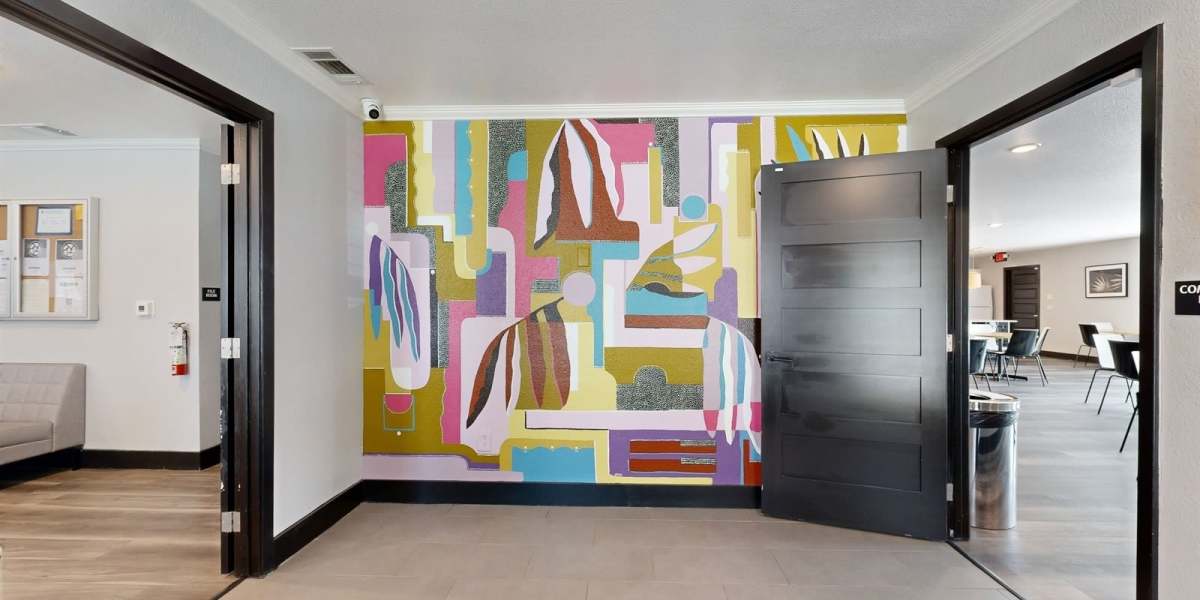 Cool abstract wall art at Bella Vista in Austin, Texas