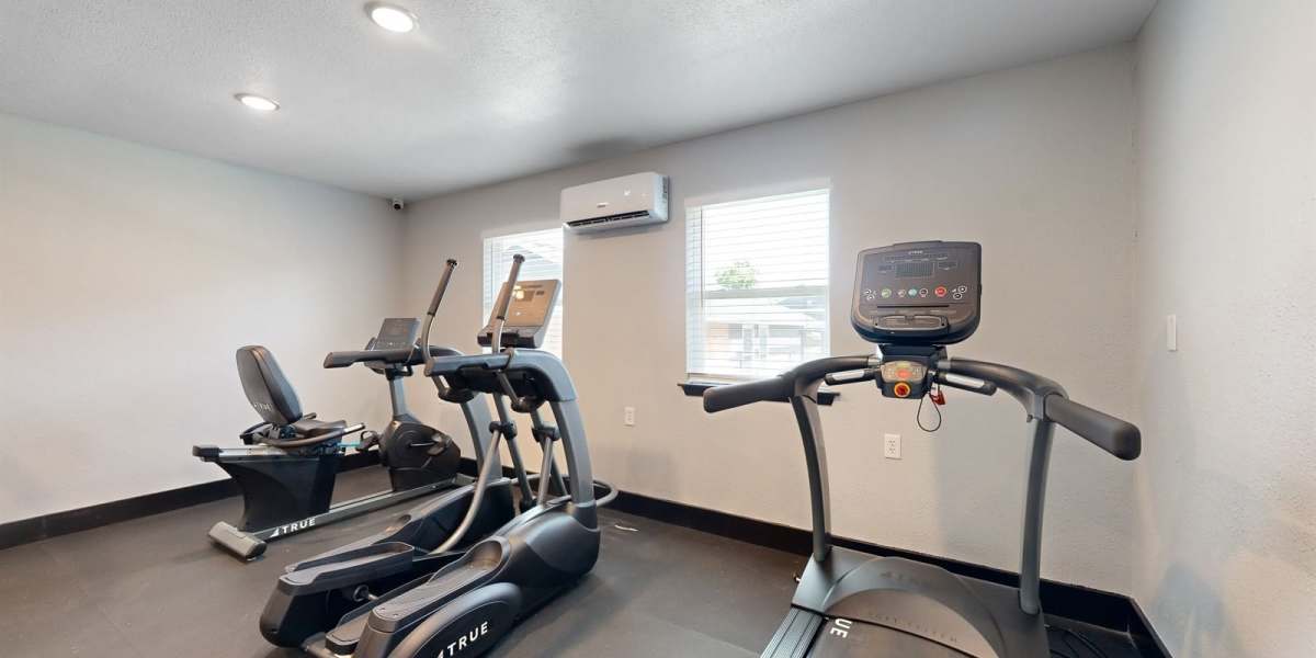 Cardio machines in the fitness center at Bella Vista in Austin, Texas