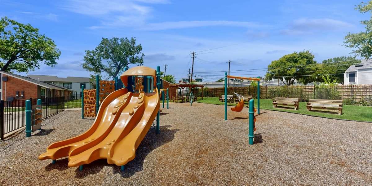 Large park for residents and their kids to play on at Bella Vista in Austin, Texas