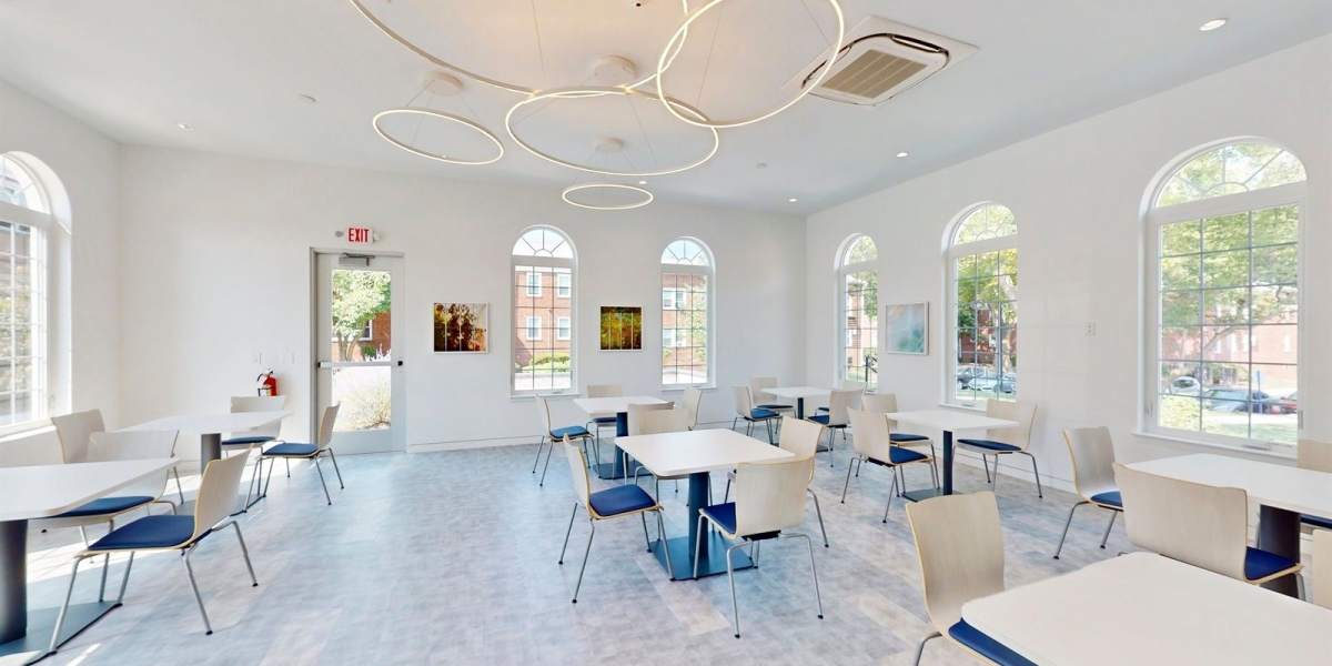 Community space for residents to hang in at Cherry Garden Apartments in Roselle, New Jersey