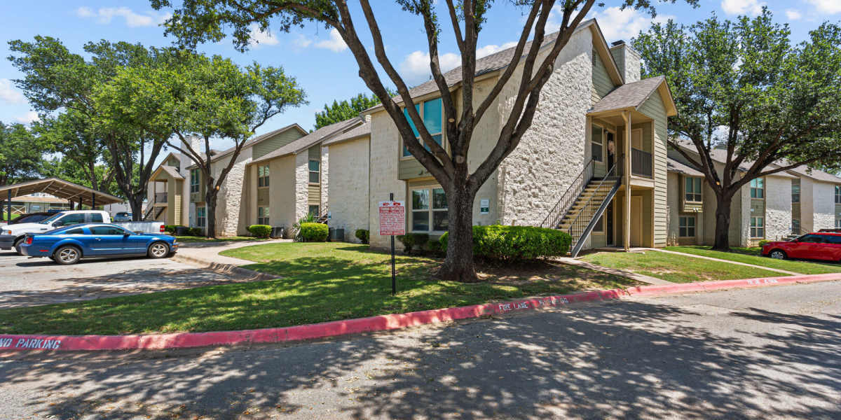 driveway into Courtyard Apartments And Storage in Granbury, Texas