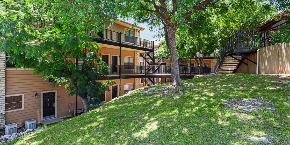lawn at Towne Square Condos at The Lodge in Granbury, Texas