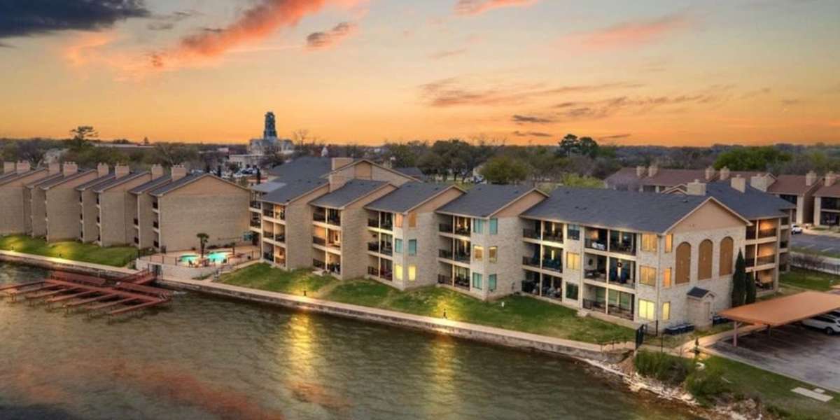 aerial view of Towne Square Condos at The Lodge in Granbury, Texas