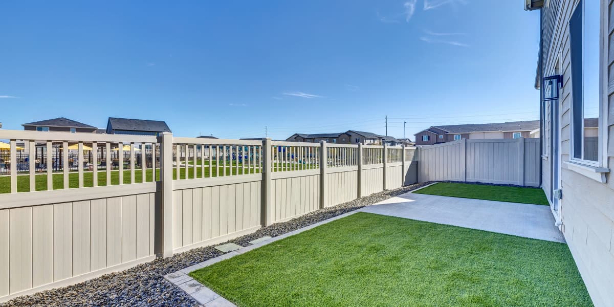 Private yards and patios at BB Living Sweetwater Crossing in Bee Cave, Texas