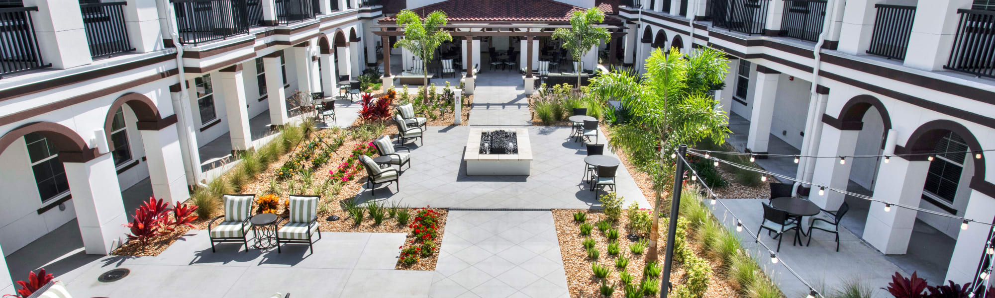 courtyard at The Blake at LPGA building in Daytona Beach, Florida