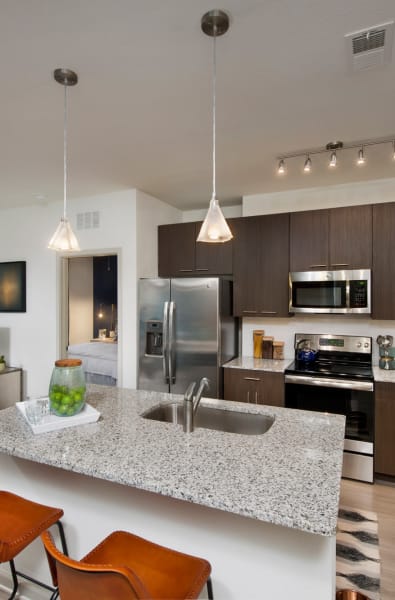 Kitchen island at Linden Crossroads in Orlando, Florida