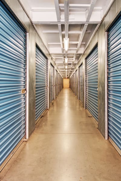 Storage units inside of Otay Mesa Self Storage in San Diego, California