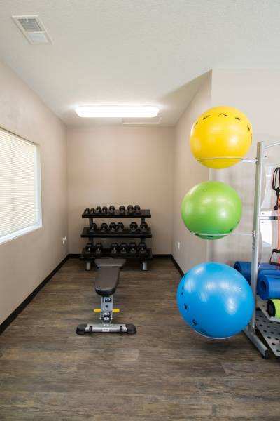 Fitness center at Walnut Lake in Urbandale, Iowa 