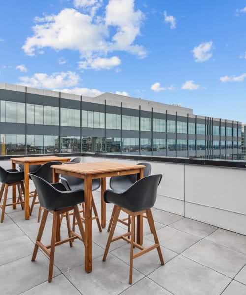 Terrace with seating at Rutledge Flats | Apartments in Nashville, Tennessee