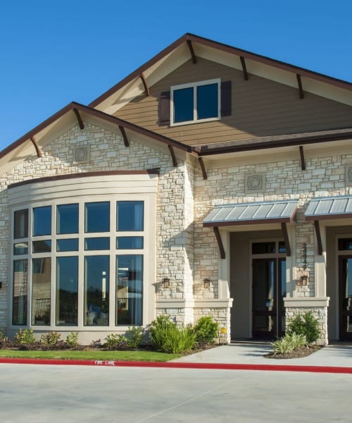 Community center with a huge window at The Crossing at Katy Ranch in Katy, Texas