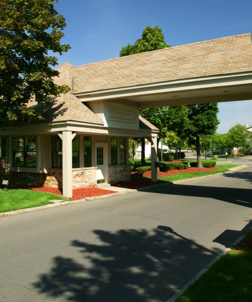 Gatehouse and entrance at Muirwood in Farmington Hills, Michigan