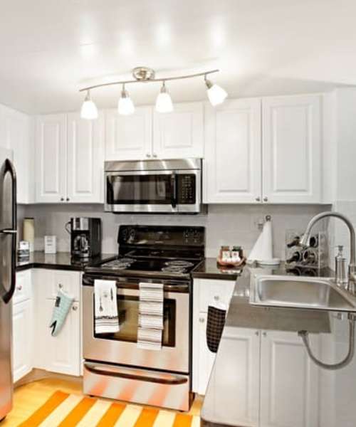 Model kitchen at Ludlam Point in Miami, Florida