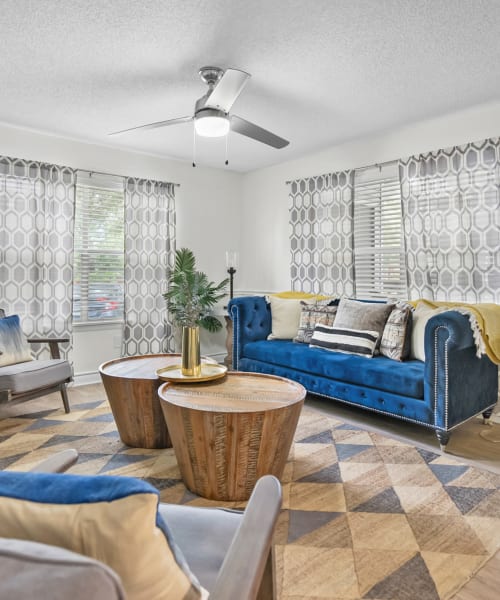 Upgraded living room at The Isle Apartments in Orlando, Florida