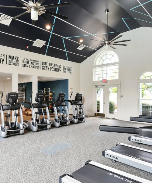 Fitness center at The Laurel Apartments in Spartanburg, South Carolina