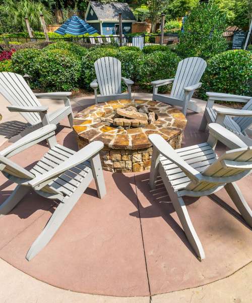 Fire pit at Sutton Place in Southfield, Michigan