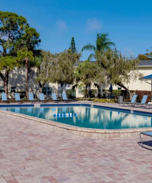 Modern swimming pool at The Drake at St. Pete in Saint Petersburg, Florida