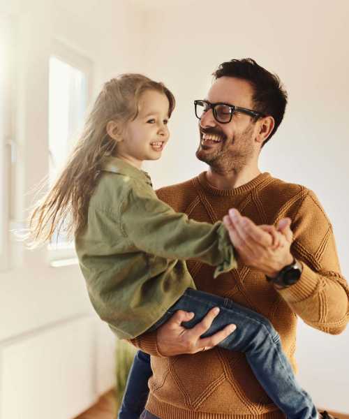 A cute duo of father and daughter at Forest Ridge in Richmond, Virginia