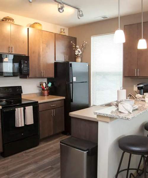 Spacious kitchens for cooking at Hoff Mall and Hoff Apartments in Mount Horeb, Wisconsin