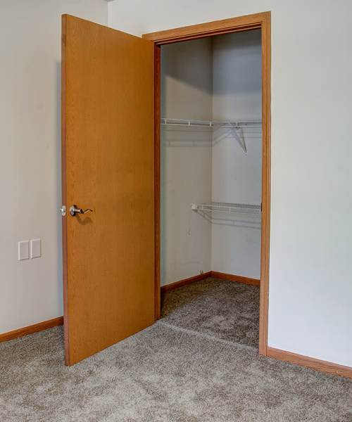 Bedroom with closet area at City View Place in Richmond, Virginia