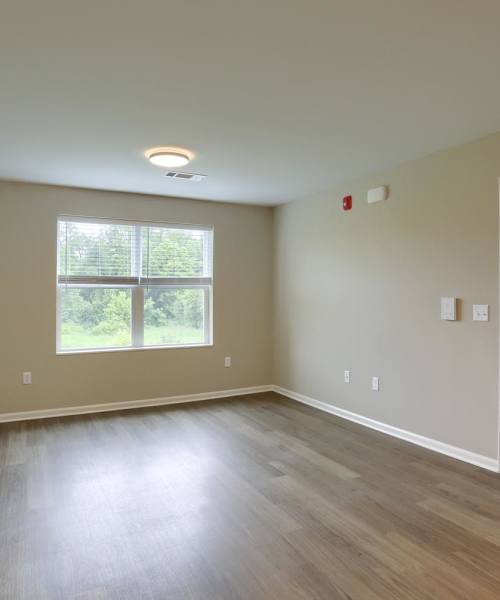 Spacious living area at Normandy Lofts in Shippensburg, Pennsylvania