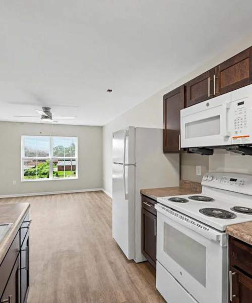 View of the kitchen and a window at Brentnell Terrace in Columbus, Ohio 