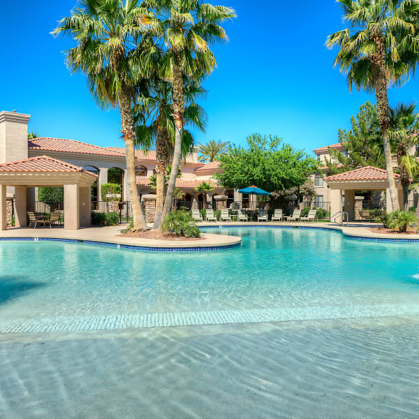 Stunning swimming pool area at San Pedregal in Phoenix, Arizona