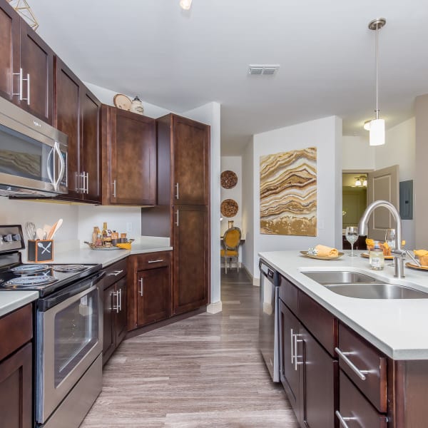 Model kitchen at The Loree in Jacksonville, Florida