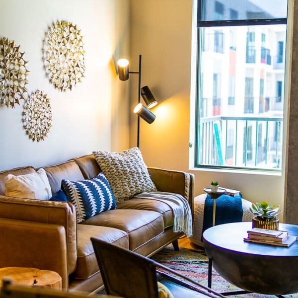 Living room decorated at The Local Apartments in Tempe, Arizona