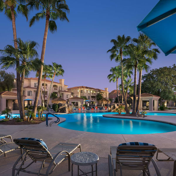 Stunning swimming pool area at San Pedregal in Phoenix, Arizona